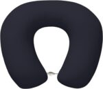 Solid Color Black U-Shaped Pillow, Comfortable and Portable, Suitable for Office, Travel, Rest, and Relieve Neck Pressure