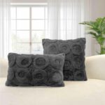 1 Piece  Style Throw Pillow,Minimalist Accent for for Bedroom Bed Living Room Cozy Couch Layering,45 * 45cm/17.72 * 17.72inch,Dark Grey A