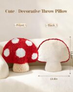 Mushroom Shaped Throw Pillow, Cute Decorative Plush Pillow for Couch, Sofa and Living Room - Image 2