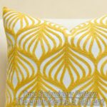 Embroidery Decorative Throw Cushion Case for Couch Sofa Home Decor Modern Geometric Accent Pillow Cushion 18 x 18 Inches Yellow - Image 2