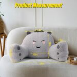Reading Pillow for Sitting in Bed Couch Teens & Adults, Back Rest Pillow with Shredded Memory Foam, Arms and Washable Cover - Image 2