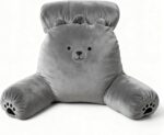 Reading Pillow Plus, Velvet Back Pillow for Bed Sitting Up for Adults & Children, Back Rest Support Pillow for Reading and Resting