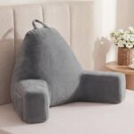 Reading Pillow for Sitting in Bed Adult, Backrest Pillow with Arms, Back Support Cushion for Reading, TV, Gaming and Working with Washable Cover